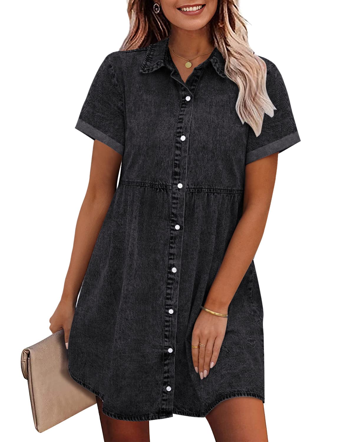 Jane | Denim-Look Shirt Dress