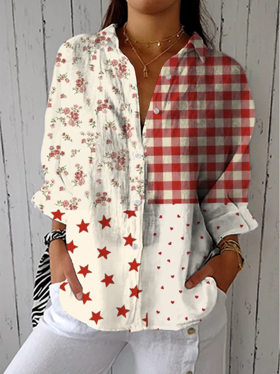 Rosemary – Classic Patchwork Print Blouse