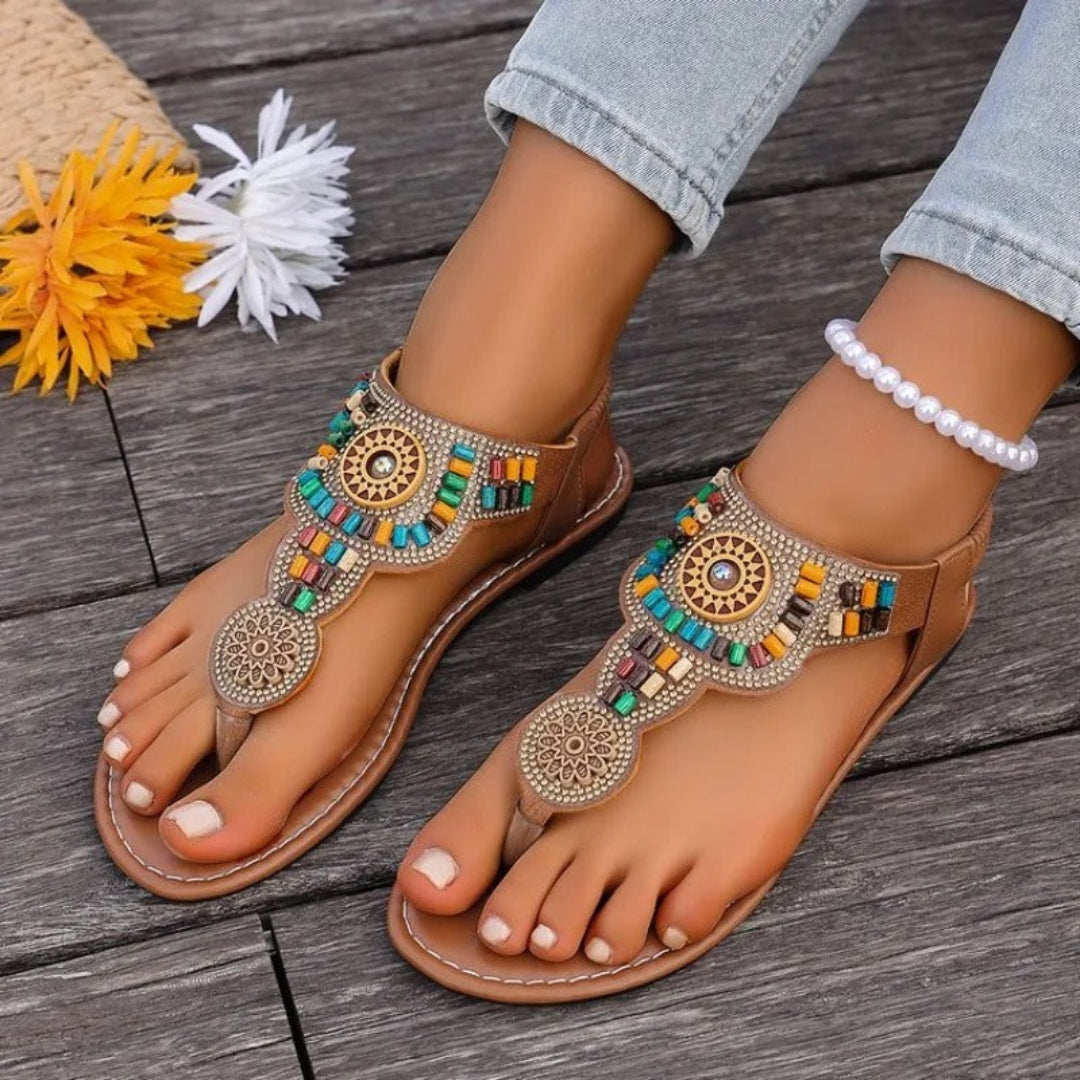 Kaia Bohemian Clip-Toe Sandals