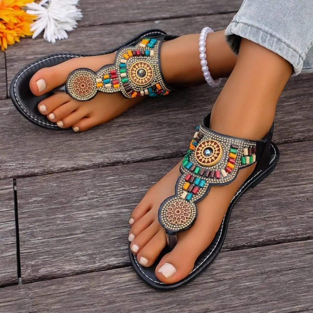 Kaia Bohemian Clip-Toe Sandals