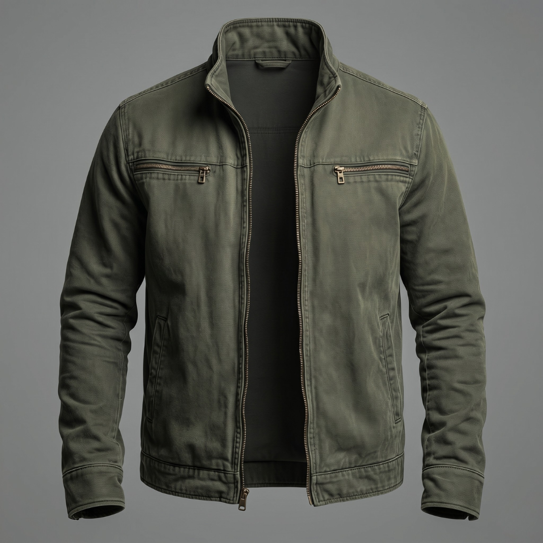 Chase | Vintage Cotton Jacket with Zipper Closure