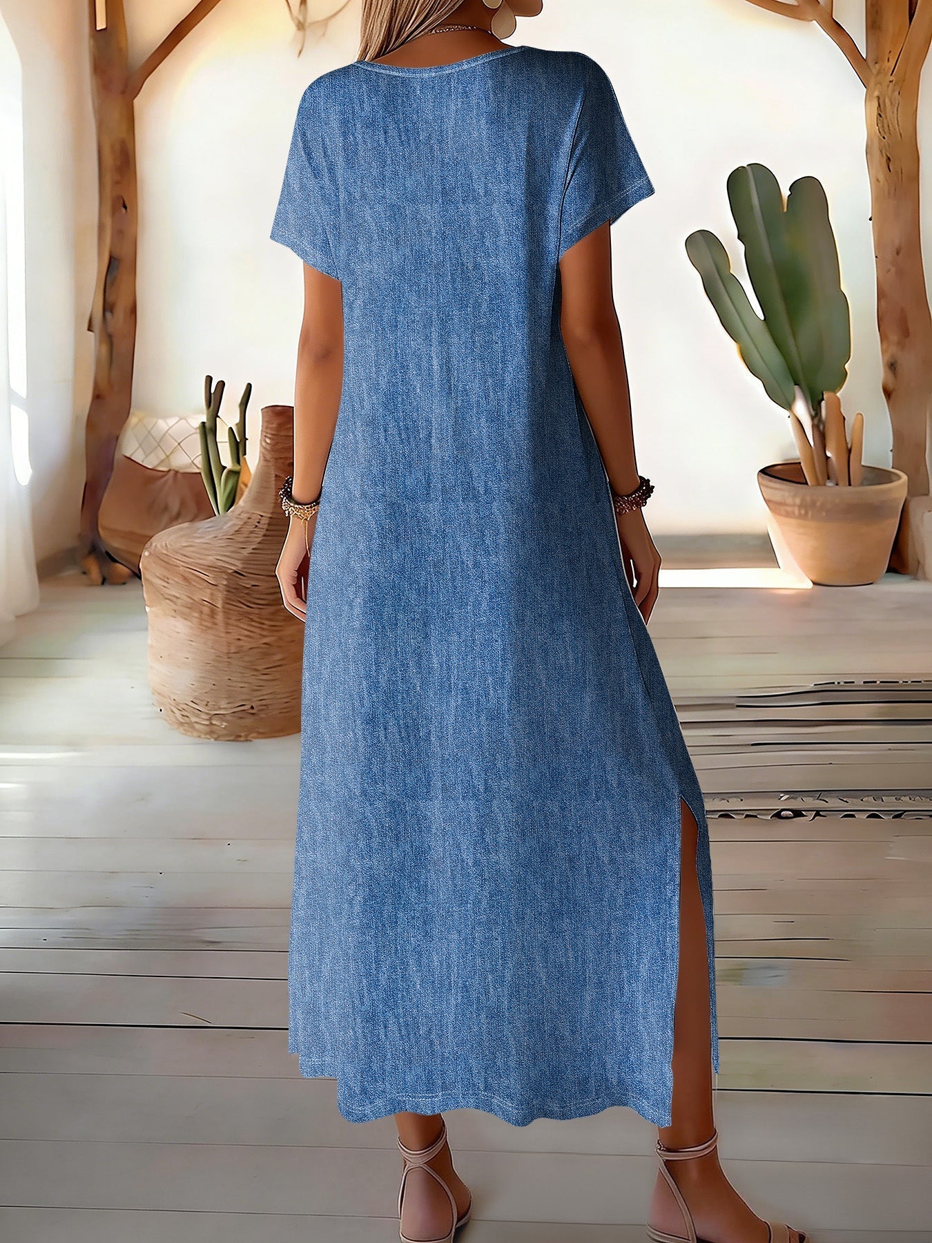 Helen | Denim-Look Stylish Retro Dress
