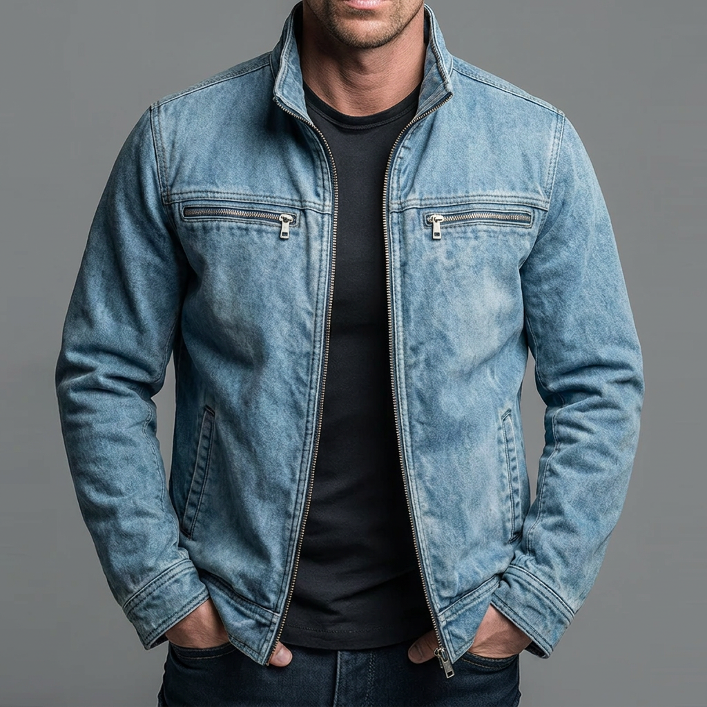 Chase | Vintage Cotton Jacket with Zipper Closure
