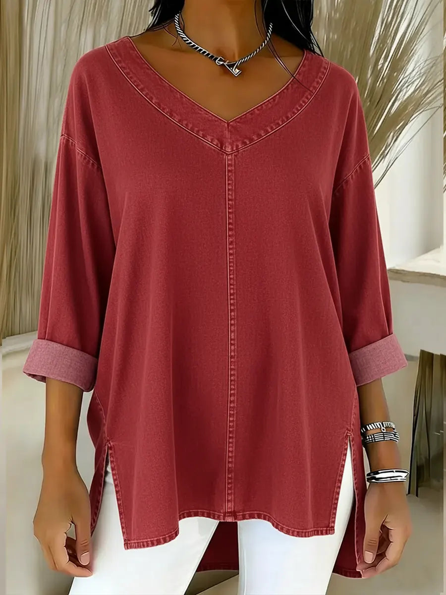 JESSICA | RELAXED V-NECK TOP