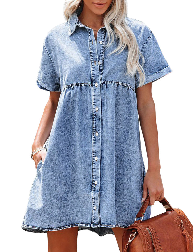 Jane | Denim-Look Shirt Dress