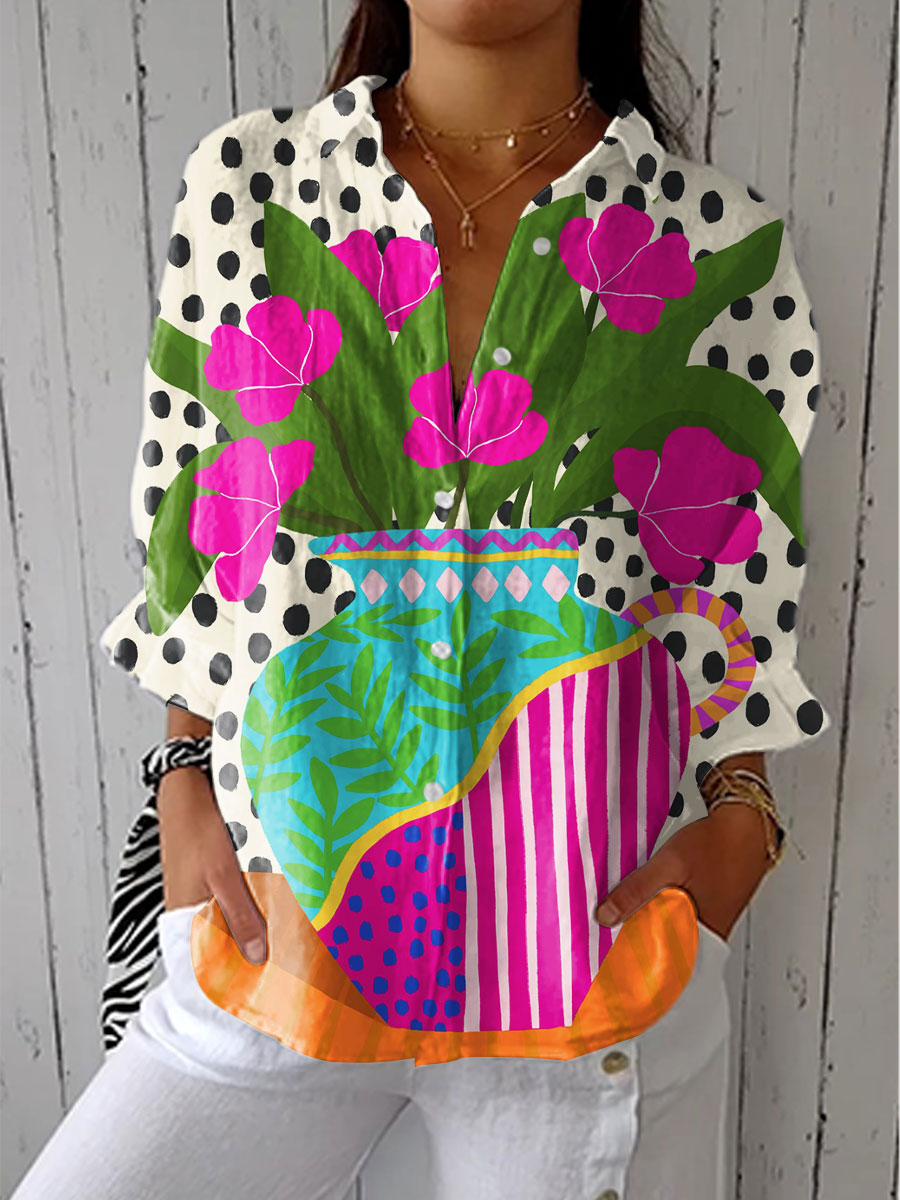 Diana – Floral Graphic Print Blouse