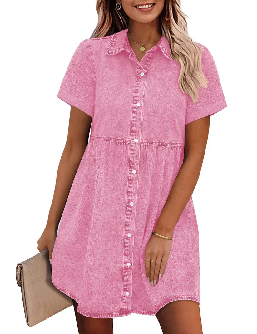 Jane | Denim-Look Shirt Dress