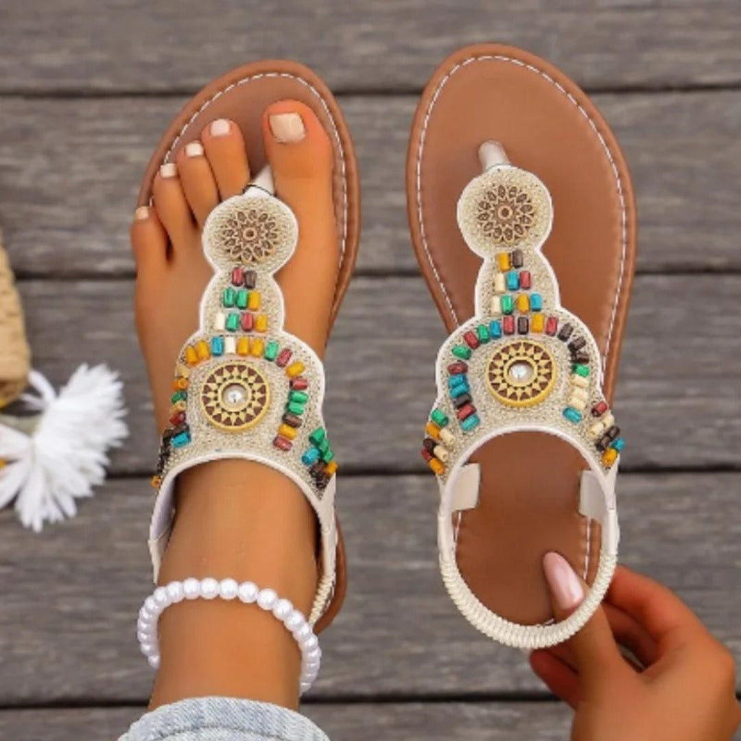 Kaia Bohemian Clip-Toe Sandals