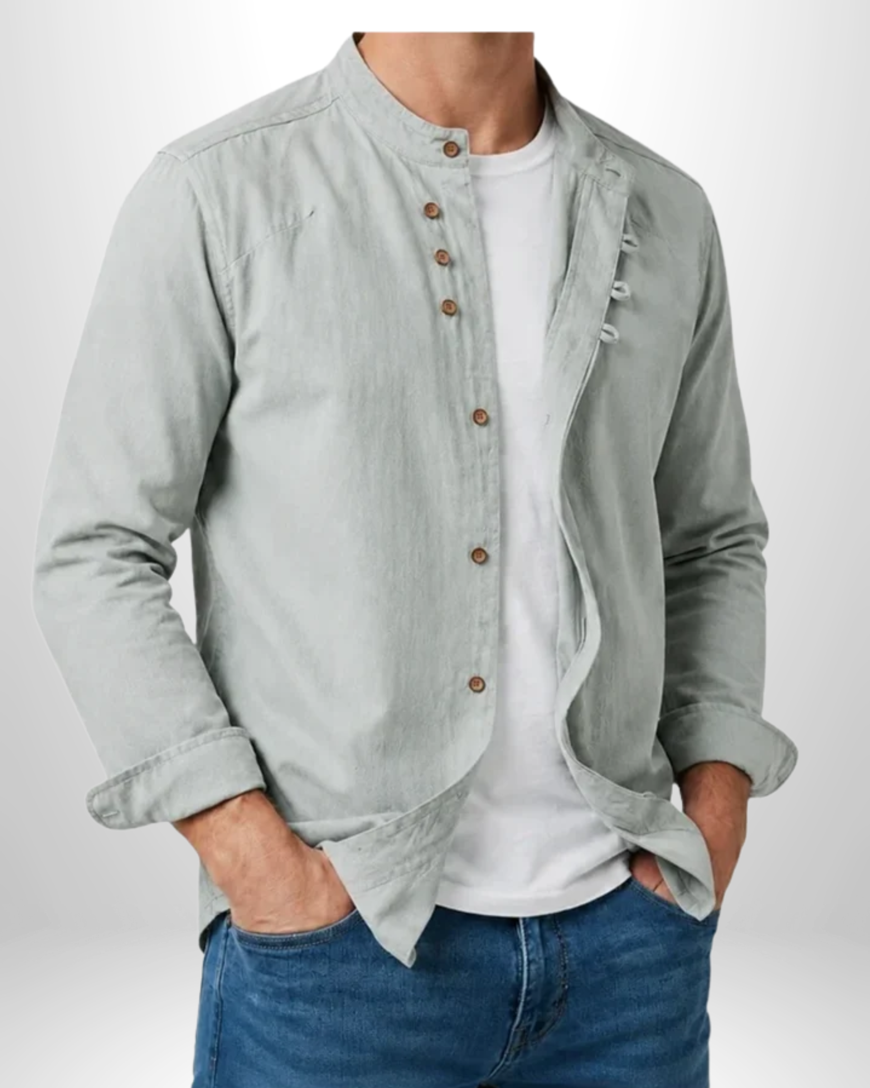 Kyoto - Men's Ultra Comfortable Band Collar Shirt
