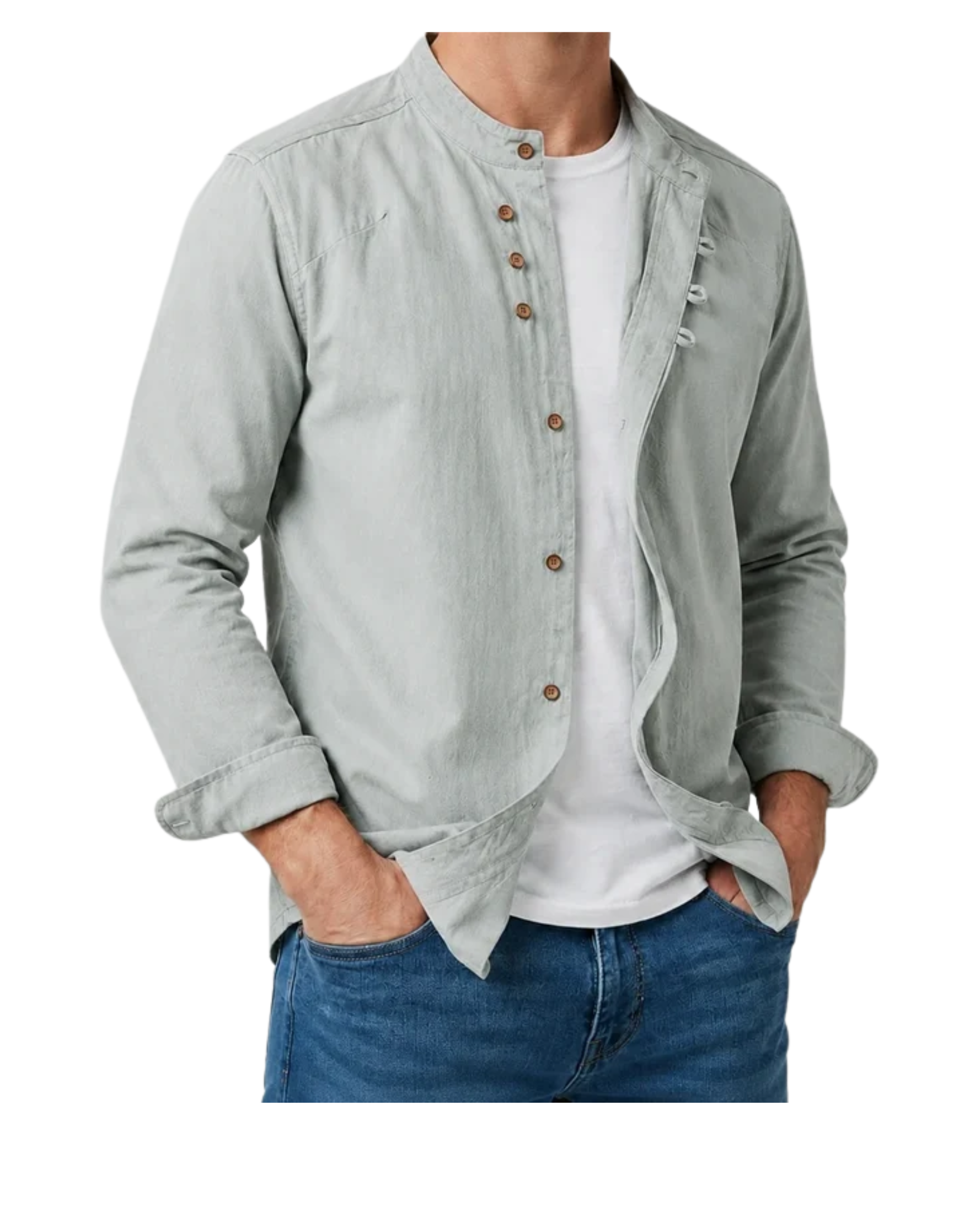 Kyoto - Men's Ultra Comfortable Band Collar Shirt