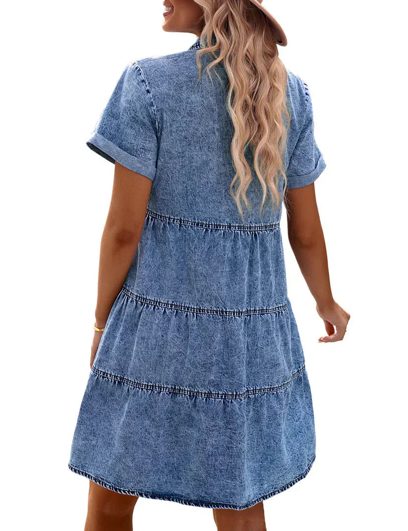 Jane | Denim-Look Shirt Dress
