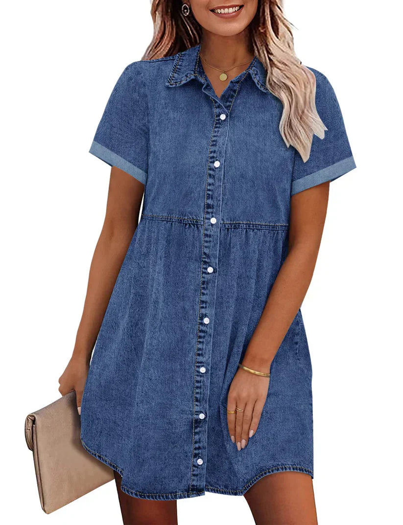 Jane | Denim-Look Shirt Dress