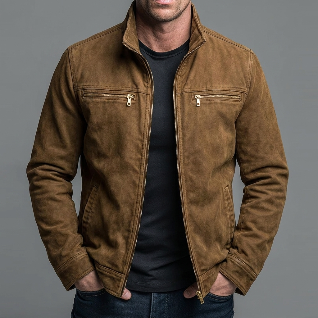 Chase | Vintage Cotton Jacket with Zipper Closure