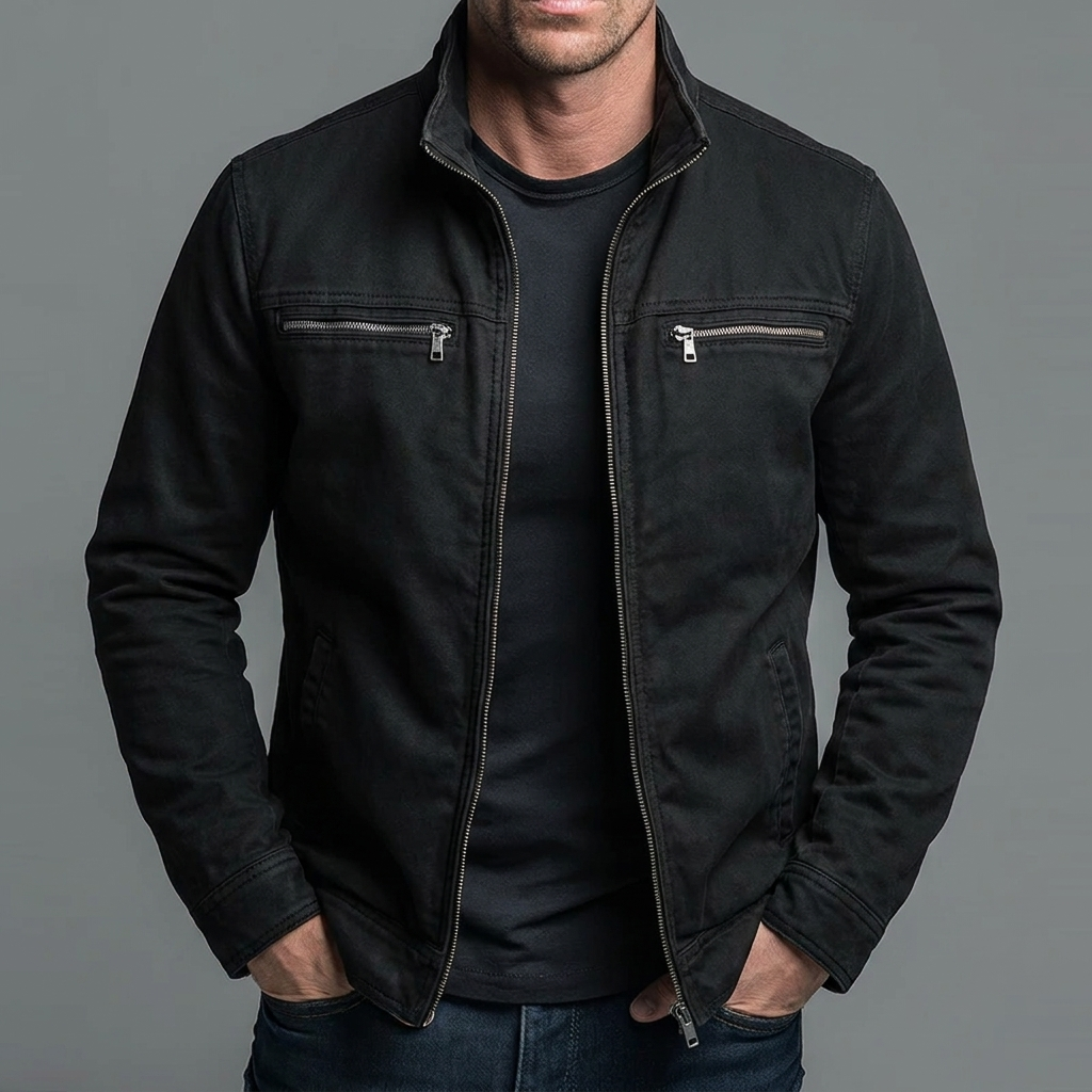 Chase | Vintage Cotton Jacket with Zipper Closure